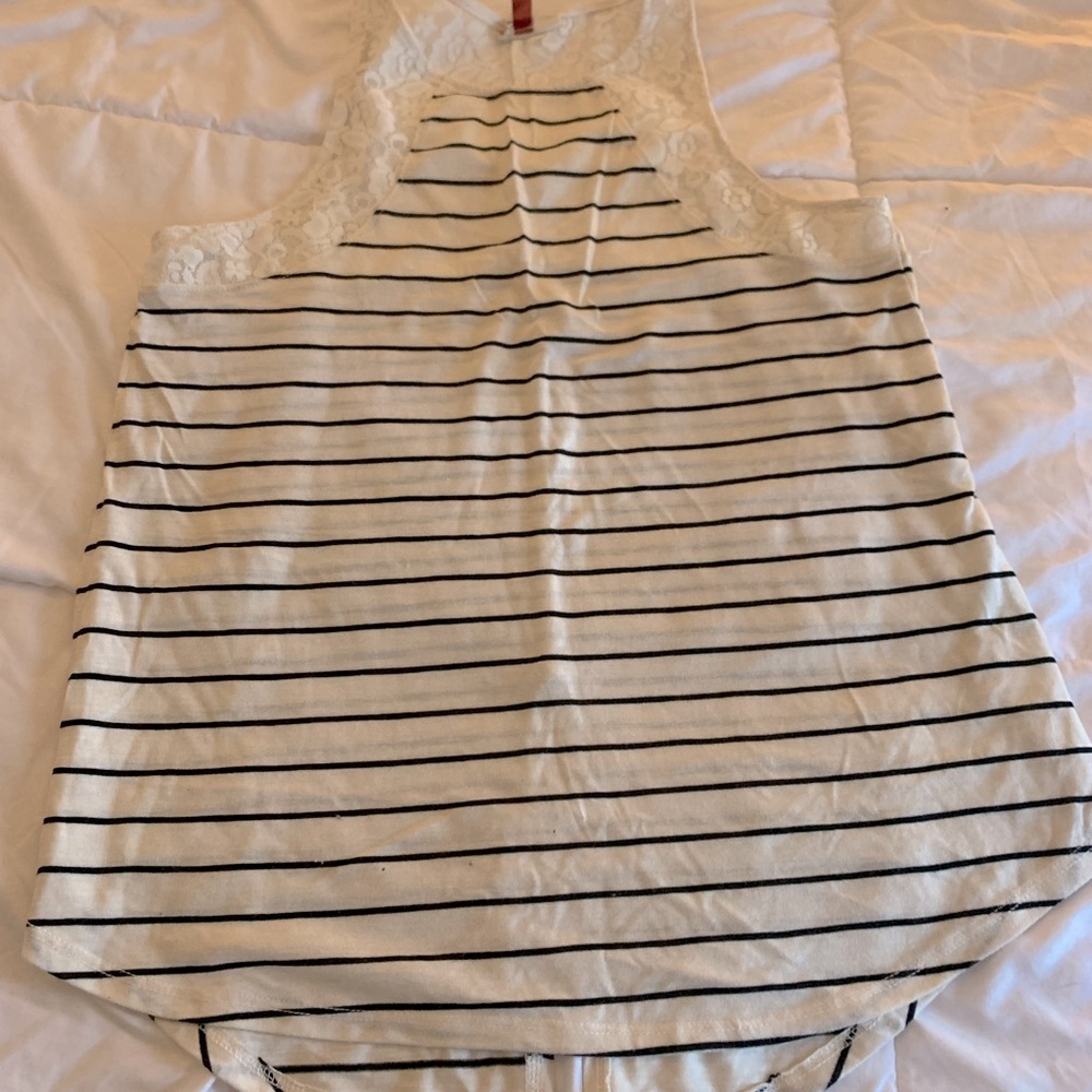 SO striped tank top with lace details. Size XL